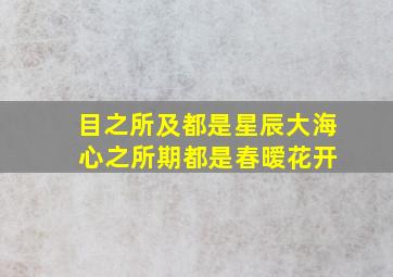 目之所及都是星辰大海 心之所期都是春暧花开